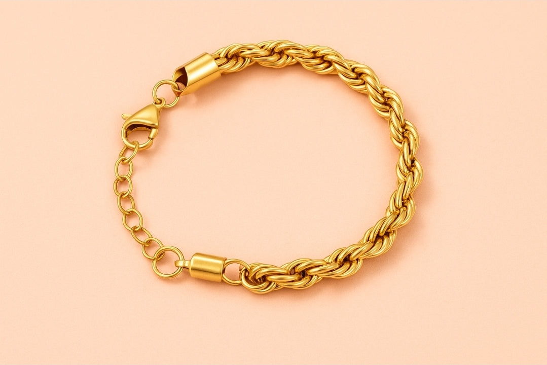Golden Twist Rope Anklet