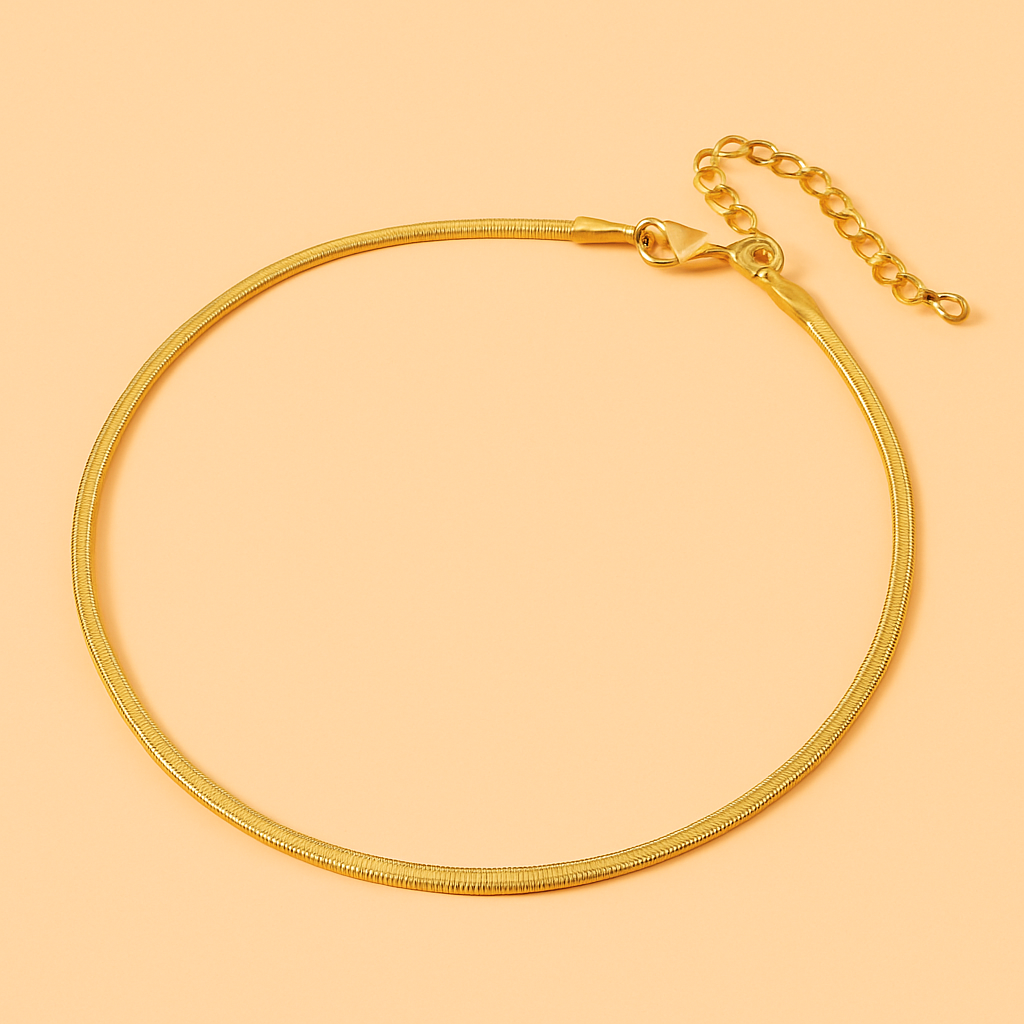Golden Flow Herringbone Necklace