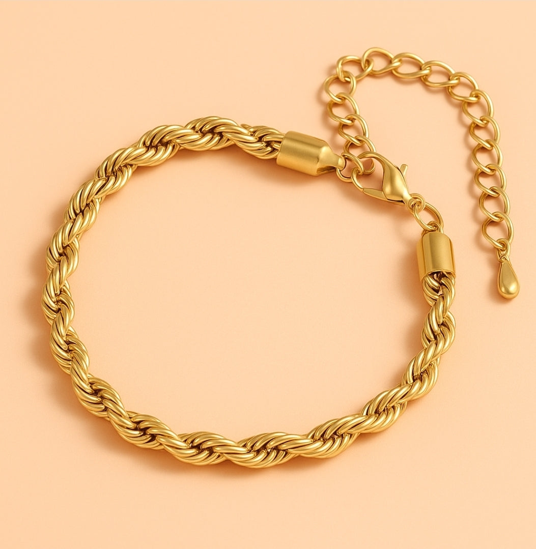 Golden Twist Rope Anklet