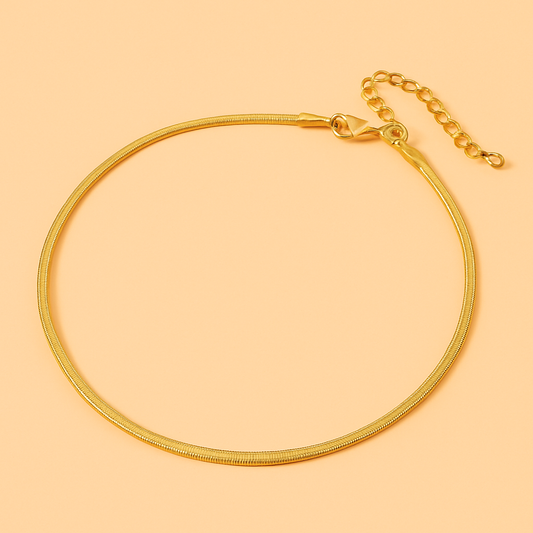 Golden Flow Herringbone Necklace
